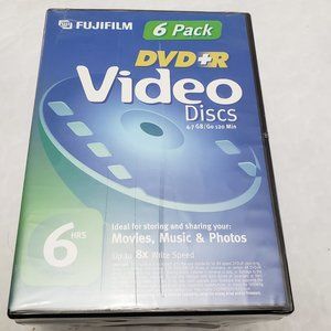 Fujifilm DVD-R 6 Pack 120 Min Blank Media 4.7GB Disc New